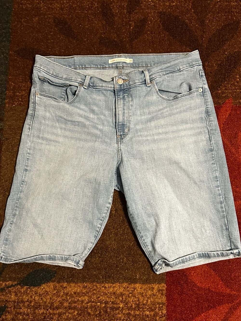 Levi's Classic Bermuda Shorts Size 33 Light Wash Denim